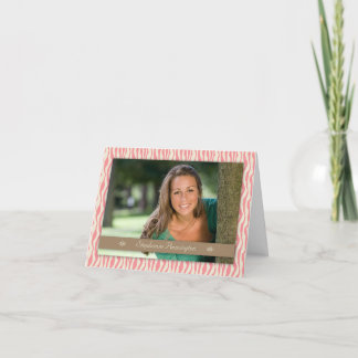 Convite Pink zebra photo graduation party announcement
