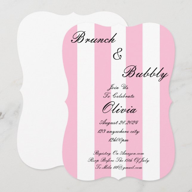 CONVITE PINO DE CHÁ DE PANELA BRUNCH E BUBBLY (Frente/Verso)
