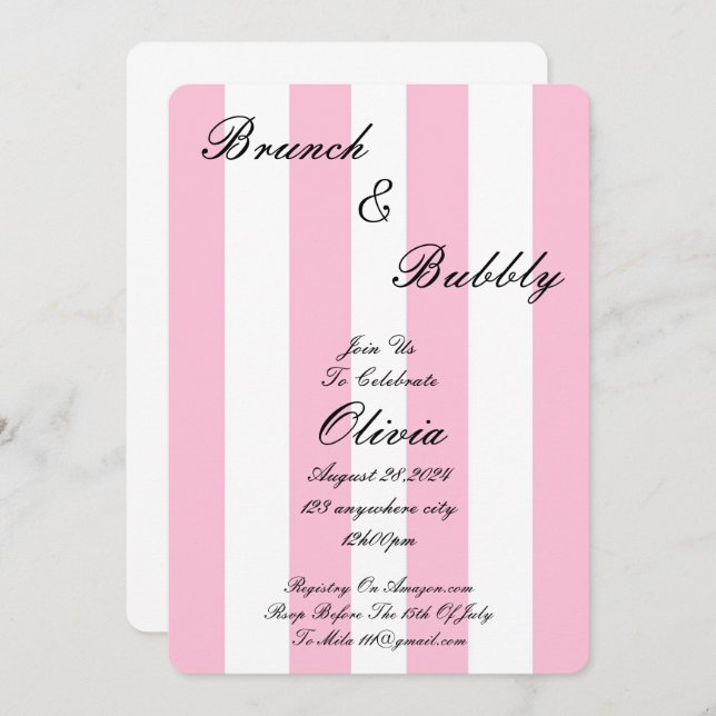 CONVITE PINO DE CHÁ DE PANELA BRUNCH E BUBBLY (Frente/Verso)
