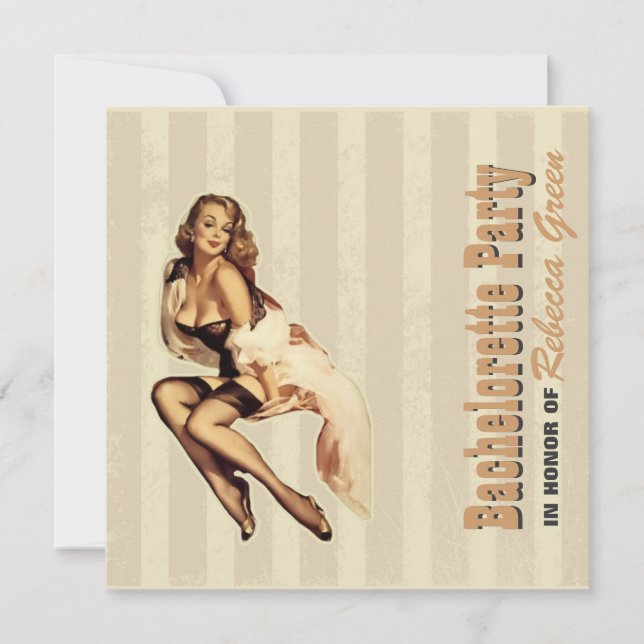 Convite pino glam acima do partido da lingerie do (Frente)