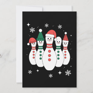 Convite Pinós de Boliche de Natal Boneco de Neve Chapéu do
