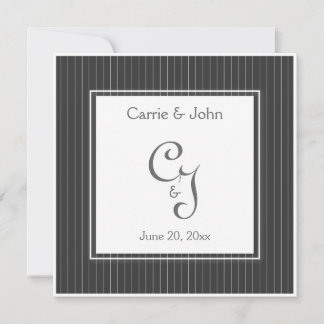 Convite Pinstripe Monogramas