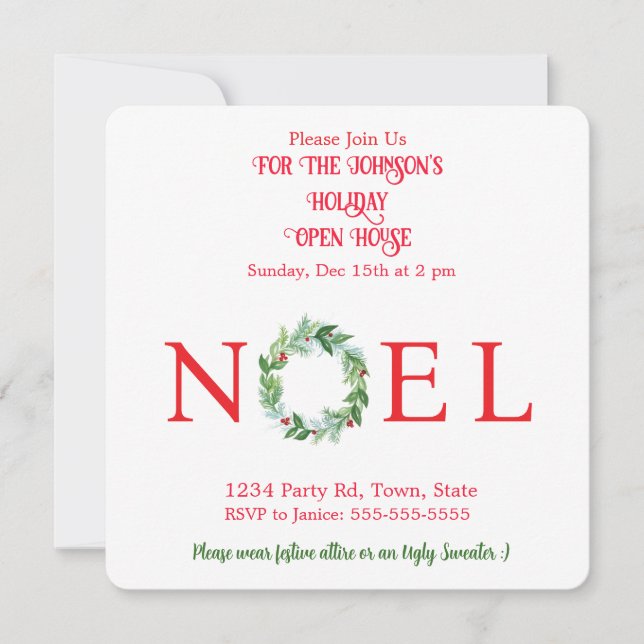 Convite Pintada manualmente Aquarela Inverno (Frente)