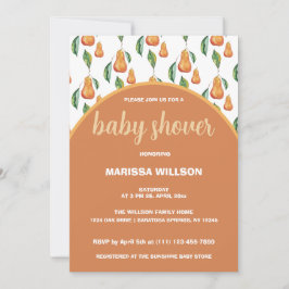 Convite Pintado à mão com Aquarela de Pear Boho