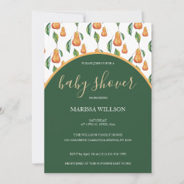 Convite Pintado à mão com Aquarela de Pear Boho