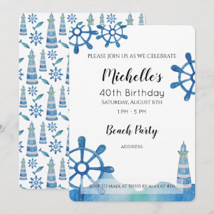 Convite Pintado Manualmente por Lighthouse Beach W