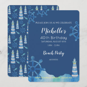 Convite Pintado Manualmente por Lighthouse Beach W