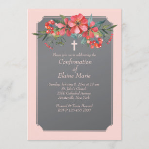 Convite pintado mão das flores