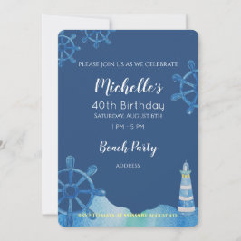 Convite Pintado Mão-de-Ferro-Aquarela Praia