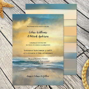 Convite Pintado Para Casamento De Praia De Belas A