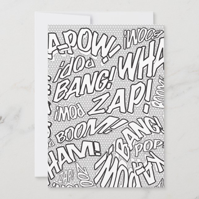 Convite Pinte-me de Diversão Arte Pop de Quadrinhos Retrô (Frente)