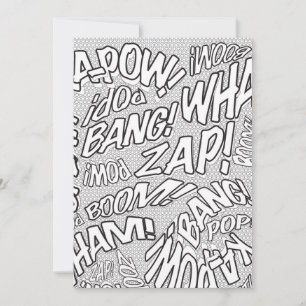 Convite Pinte-me de Diversão Arte Pop de Quadrinhos Retrô