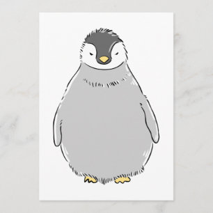 Convite Pintinho Pinguim Bonito