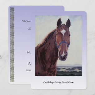 Convite Pintura a óleo de cavalo de castanha