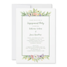 Pintura aquarela de borboletas florais para festa 