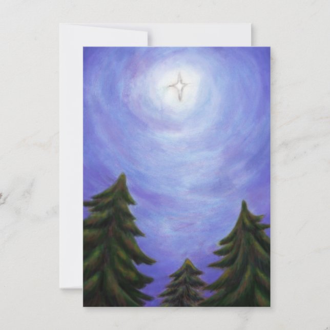 Convite pintura arte natalina estrela do natal brilhando f (Frente)