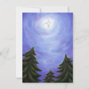 Convite pintura arte natalina estrela do natal brilhando f