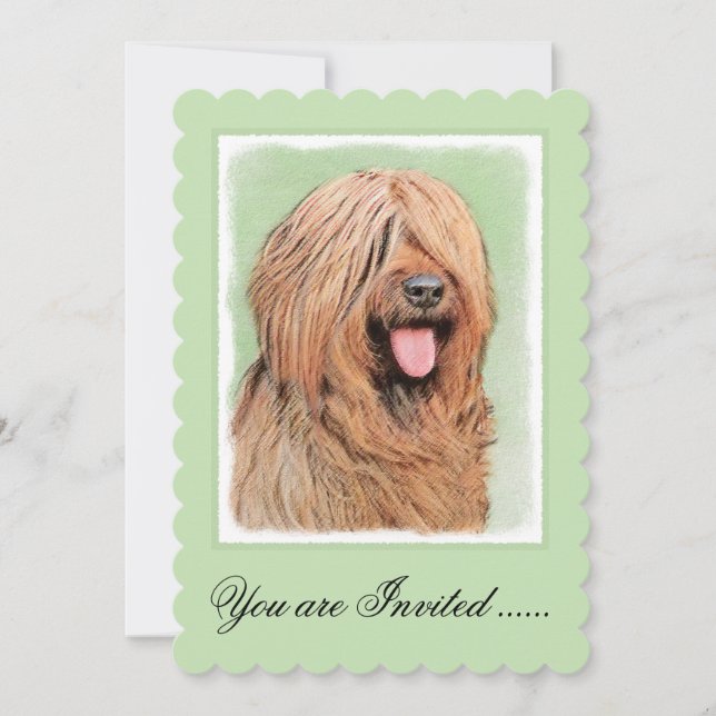 Convite Pintura Briard - Arte Cachorro Original (Frente)