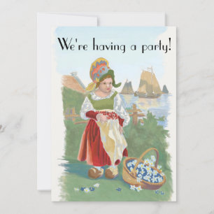 Convite Pintura Clássica Colorida Neerlandesa