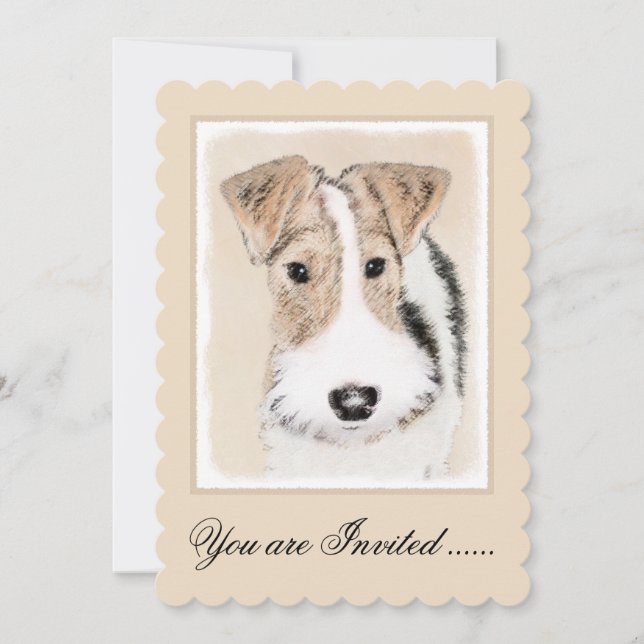 Convite Pintura com terrier de Fox com fio - Arte canina o (Frente)