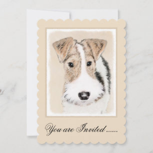 Convite Pintura com terrier de Fox com fio - Arte canina o
