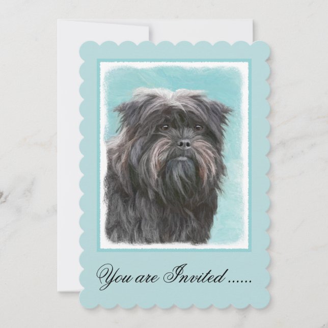 Convite Pintura de Affenpinscher - Arte de Cachorro Origin (Frente)