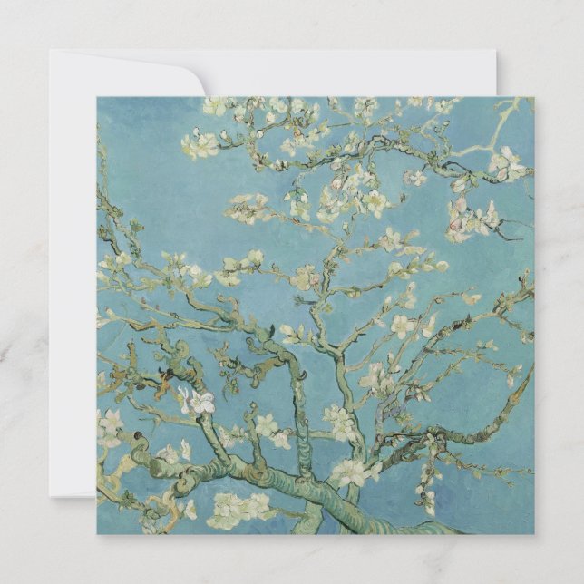 Convite Pintura de Almond Blossoms por Van Gogh (Frente)
