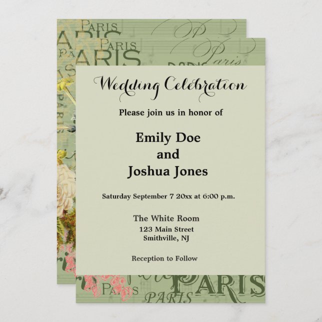 Convite Pintura de Arte Antiquada por Viagem da França de  (Frente/Verso)