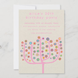 Convite Pintura de árvore abstrata única do artista