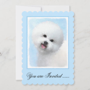 Convite Pintura de Bichon Frise - Arte de Cachorro Origina