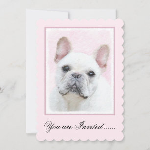 Convite Pintura de Bulldog Francês (Creme/Branco) - Arte C