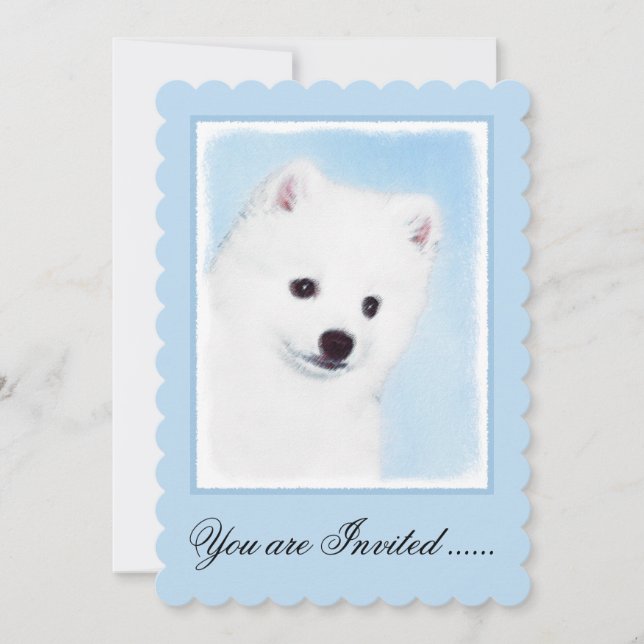 Convite Pintura de Cachorro Eskimo Americano - Arte Origin (Frente)