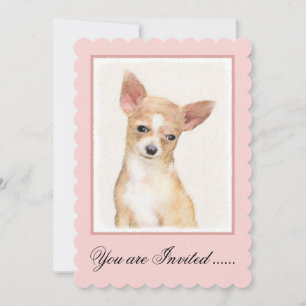 Convite Pintura de Chihuahua - Arte de Cachorro Original B