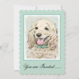 Convite Pintura de Cocker Spaniel Buff - Arte de Cão Orig
