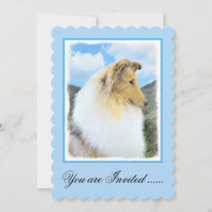 Convite Pintura de Collie em Montanhas (Rough) - Arte Cani