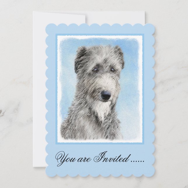 Convite Pintura De Deerhound Escocês - Cachorro Original C (Frente)