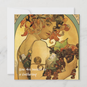 Convite Pintura de Fruta Alphonse Mucha