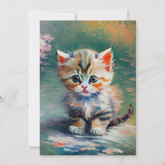 Convite Pintura de Gatinho Adorável