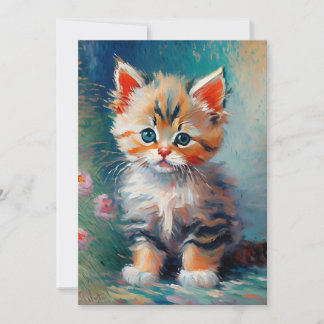 Convite Pintura de Gatinho Adorável