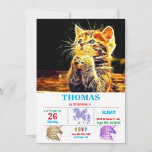 Convite Pintura de gato bonito