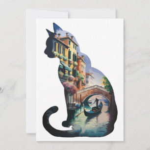 Convite Pintura de gatos-da-silhueta na Itália