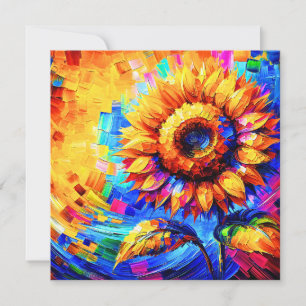 Convite Pintura de Girassol Cores Vibrantes Poder do Giras