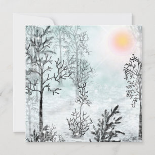 Convite Pintura de inverno, Natal, inverno, aquarela