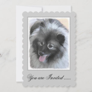 Convite Pintura de Keeshond Bailey - Arte de Cachorro Orig