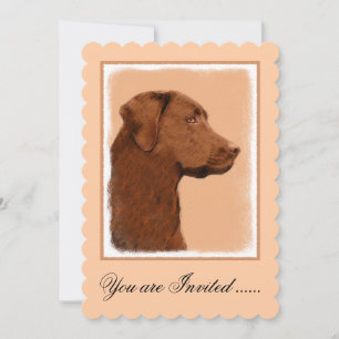 Convite Pintura de Labrador Retriever (Chocolate) - Arte C