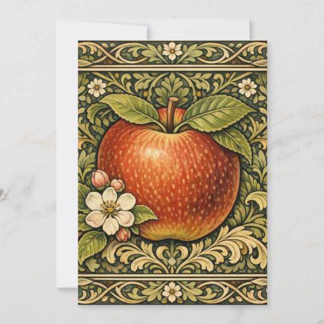 Convite Pintura de maçã vintage (Frente)
