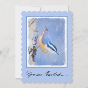 Convite Pintura De Pássaros Original De Raça Vermelha