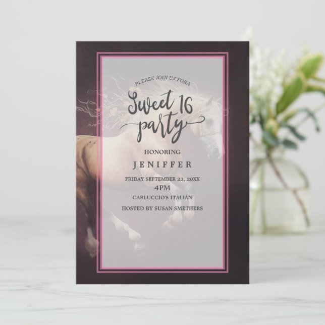 Convite Pintura De Pastel De Cavalo Corrente (Em pé/Frente)