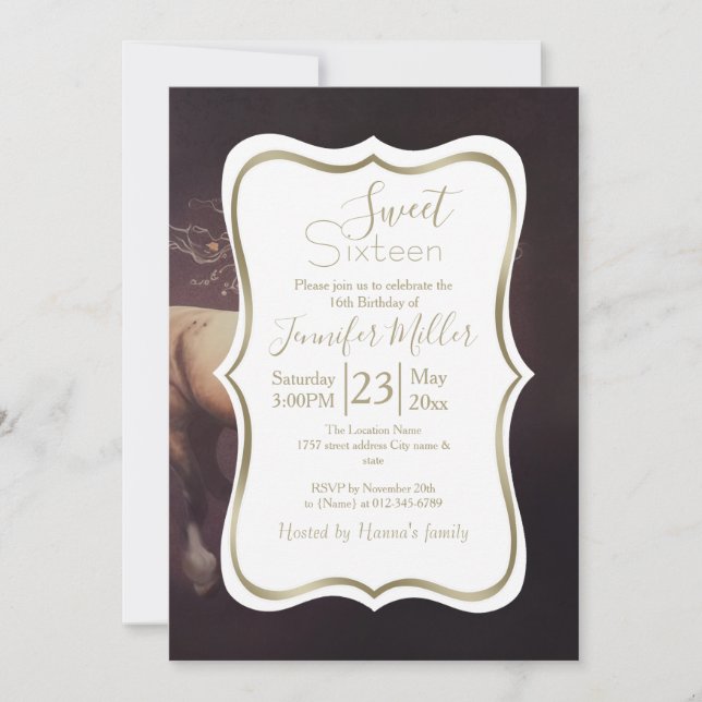 Convite Pintura De Pastel De Cavalo Corrente (Frente)