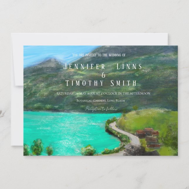 Convite pintura de pastel de óleo paisagístico suiça (Frente)